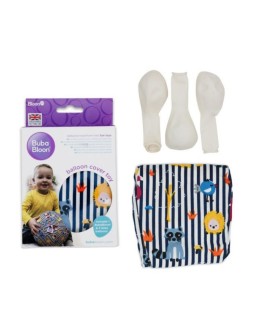 BubaBloon Balloon Cover Animals & Stripes Blue