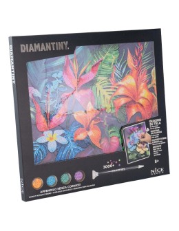 Σετ 5D Diamond painting μερικής κάλυψης (Partial Drill) με θέμα Τροπικά Λουλούδια, διαστάσεις 33x30cm και στρογγυλά διαμαντάκια. 2