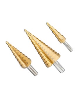 HSS Step Drill Bit Set 4-32mm 1/4" Hex (3 Pieces) 2
