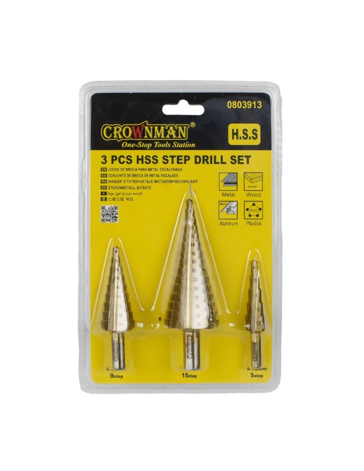 Σετ Κωνικές Αρίδες HSS 4-32mm 1/4" Hex 3 τεμάχια