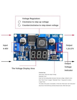 LM2596 Step-Down Buck Module with LED Display