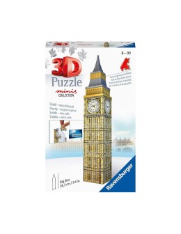 3D Puzzle mini Big Ben της Ravensburger με 54 πλαστικά συναρμολογούμενα κομμάτια