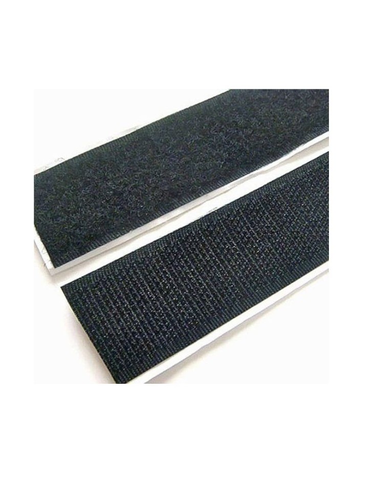Self-Adhesive Velcro Tape 25mm x 1m Black