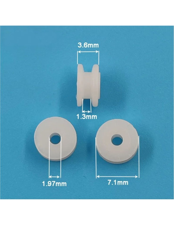 Πλαστική Τροχαλία Μοτέρ 7mm με Τρύπα 2mm