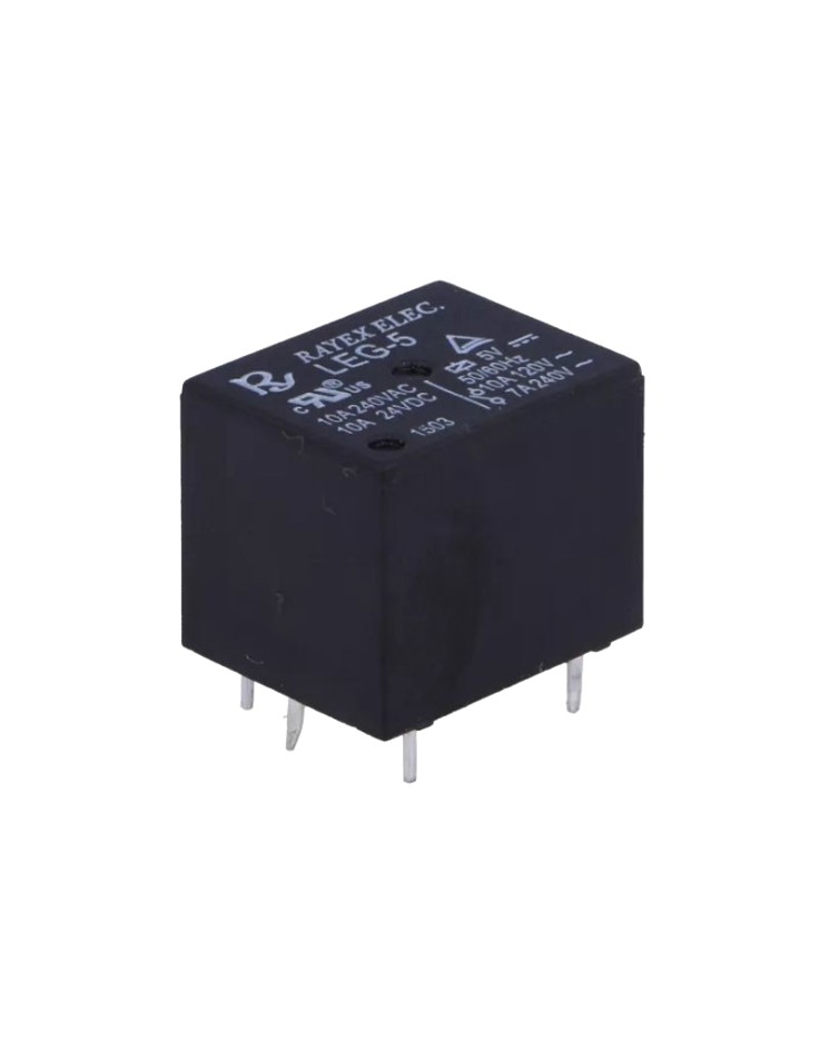 Μινιατούρα ρελέ PCB 5V DC 10A SPDT της εταιρείας Rayex Electronics.