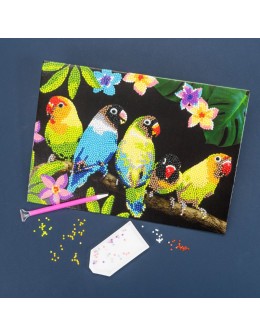 Diamond Painting Lovebirds 21x29.7cm Στρογγυλά