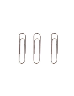 Deli metal paper clips 33mm with nickel-plated finish, paper box of 100 pieces 2