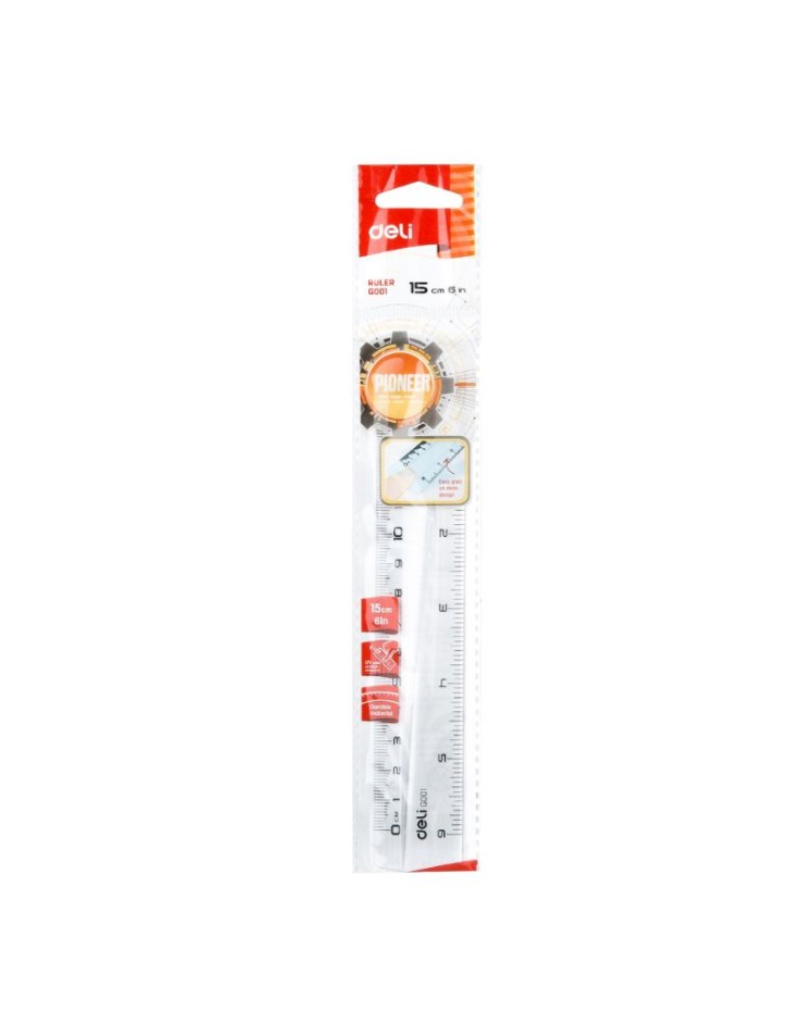 Plastic Ruler 15cm Deli