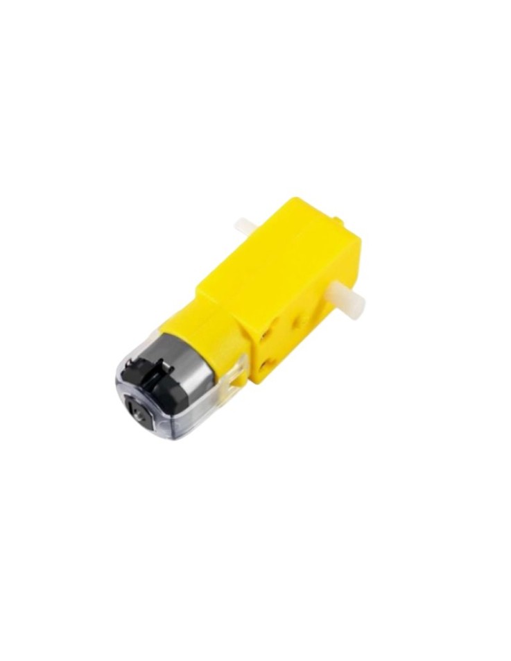 Κίτρινο DC μοτέρ με μειωτήρα κίνησης TT Gearbox Motor 1:220 Dual Shaft 3V-6V για ρομποτικές κατασκευές STEM