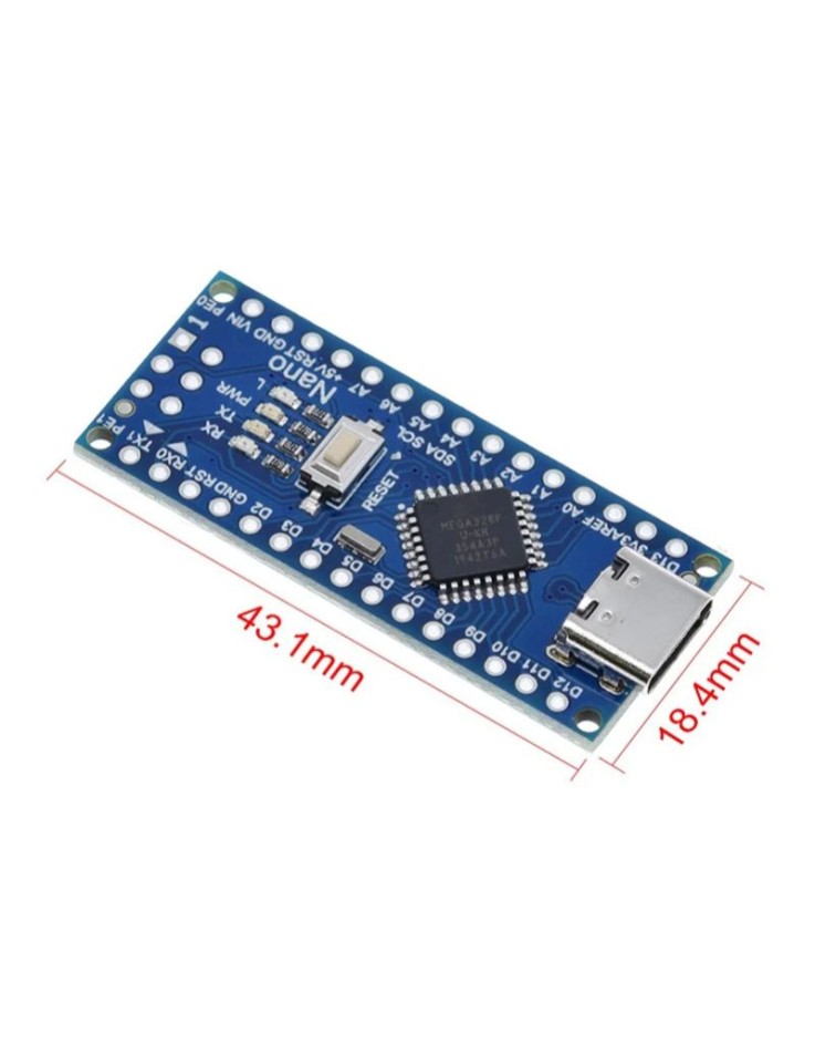 Compatible Arduino Nano V3.0 USB-C Unsoldered