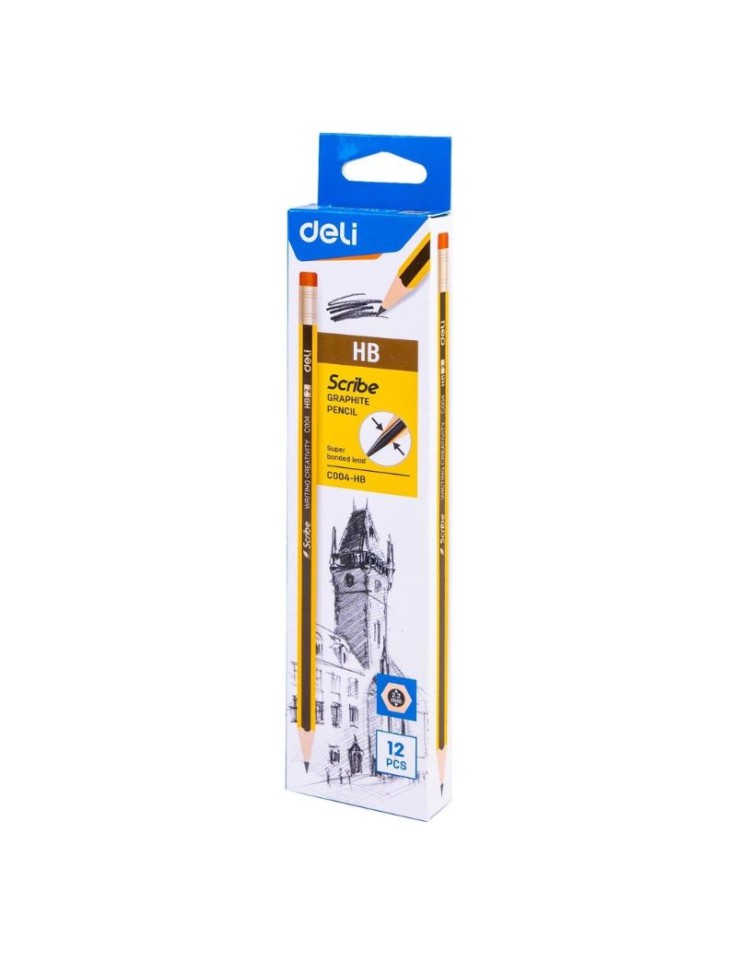 Μολύβια Graphite HB Με Σβηστήρι 12 τεμ. Deli