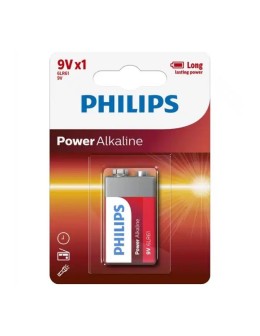 Αλκαλική Μπαταρία Philips 9V 6LR61 Power Alkaline σε Blister
