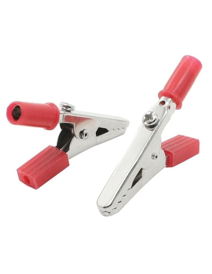 Crocodile Clip with 4mm Socket & Screw Red Axiomet