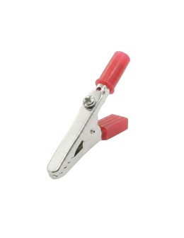 Crocodile Clip with 4mm Socket & Screw Red Axiomet