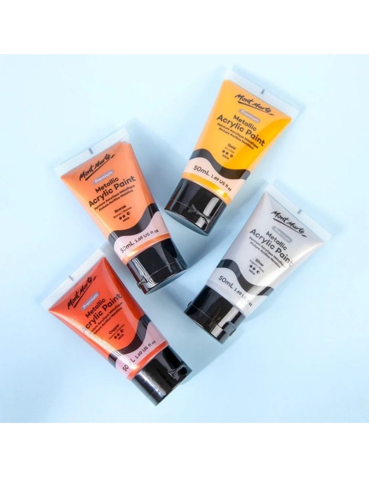 Σετ Ακρυλικά Χρώματα Metallic 4x50ml Mont Marte