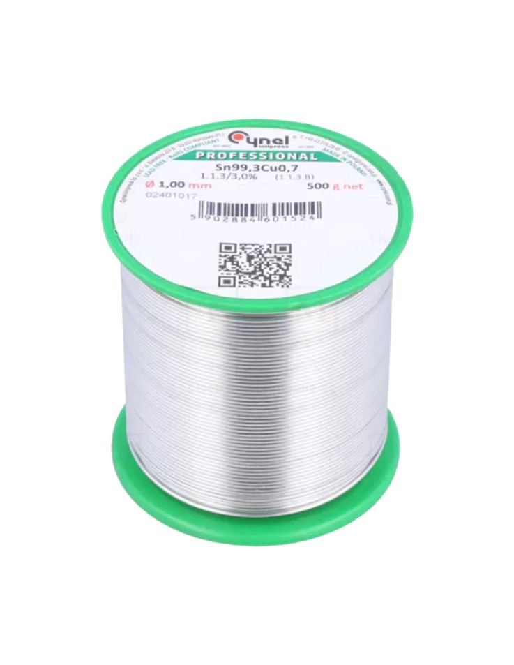 Καλάι Κόλλησης Αμόλυβδο 1mm 500gr Sn99.3Cu0.7...