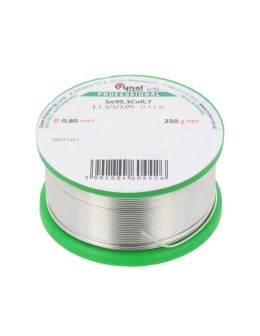 Καλάι Κόλλησης Αμόλυβδο 0.8mm 250gr Sn99.3Cu0.7 Cynel