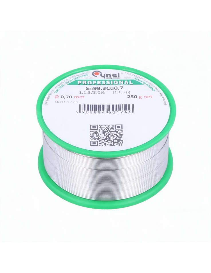 Καλάι Κόλλησης Αμόλυβδο 0.7mm 250gr Sn99.3Cu0.7...