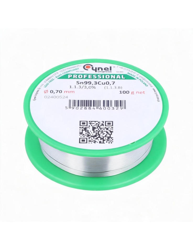 Καλάι Κόλλησης Αμόλυβδο 0.7mm 100gr Sn99.3Cu0.7...