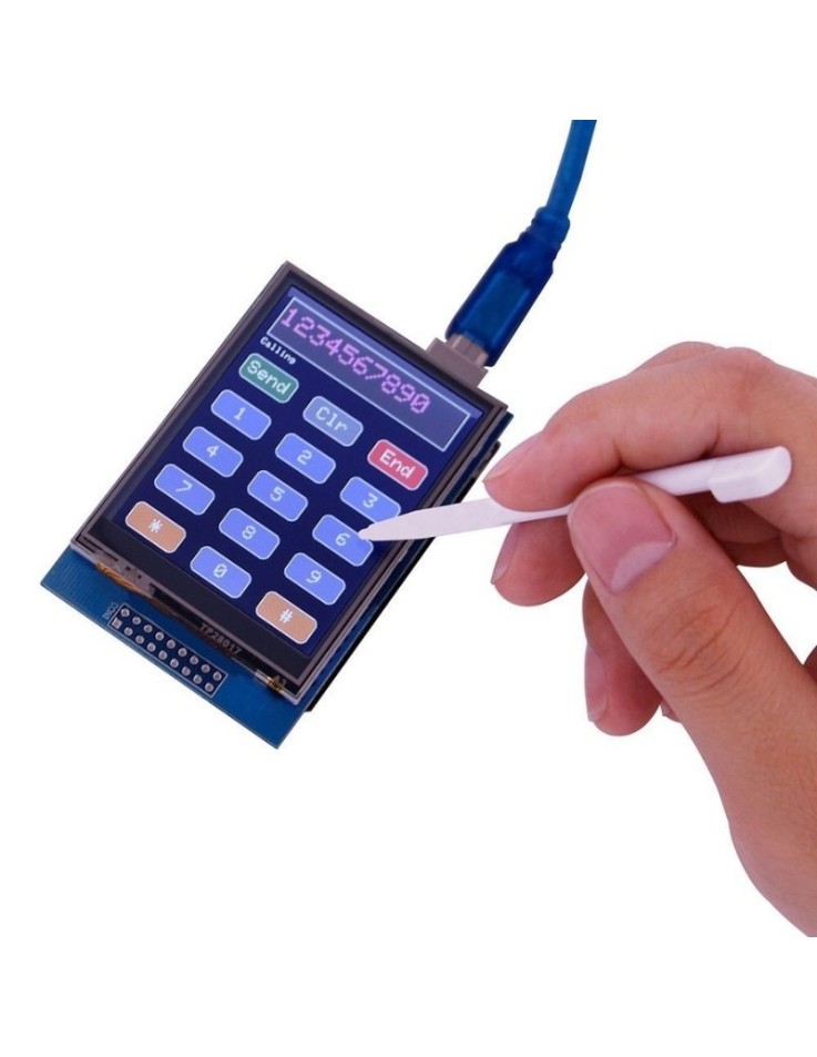 Χρήση του touch pen σε οθόνη αφής TFT 2.8 ιντσών ELEGOO με πληκτρολόγιο στην οθόνη