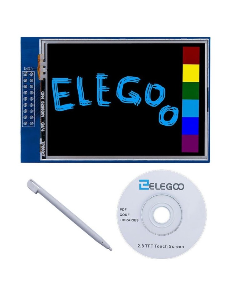 Οθόνη αφής TFT 2.8 ιντσών ELEGOO για Arduino UNO με touch pen και CD