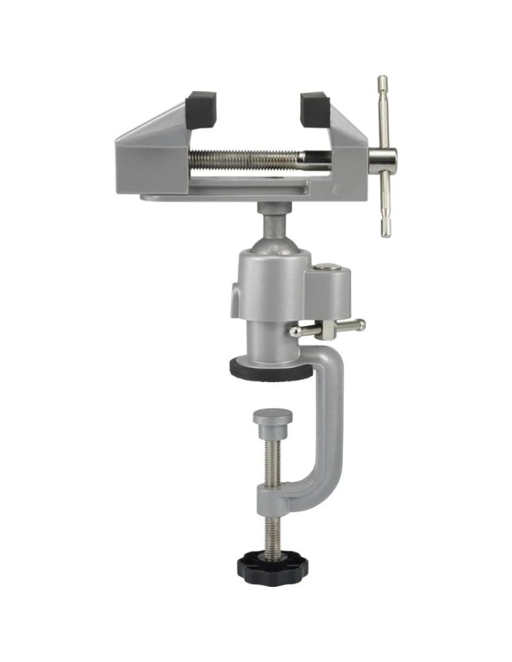 Toolcraft 78mm ball joint table vice with clamp base