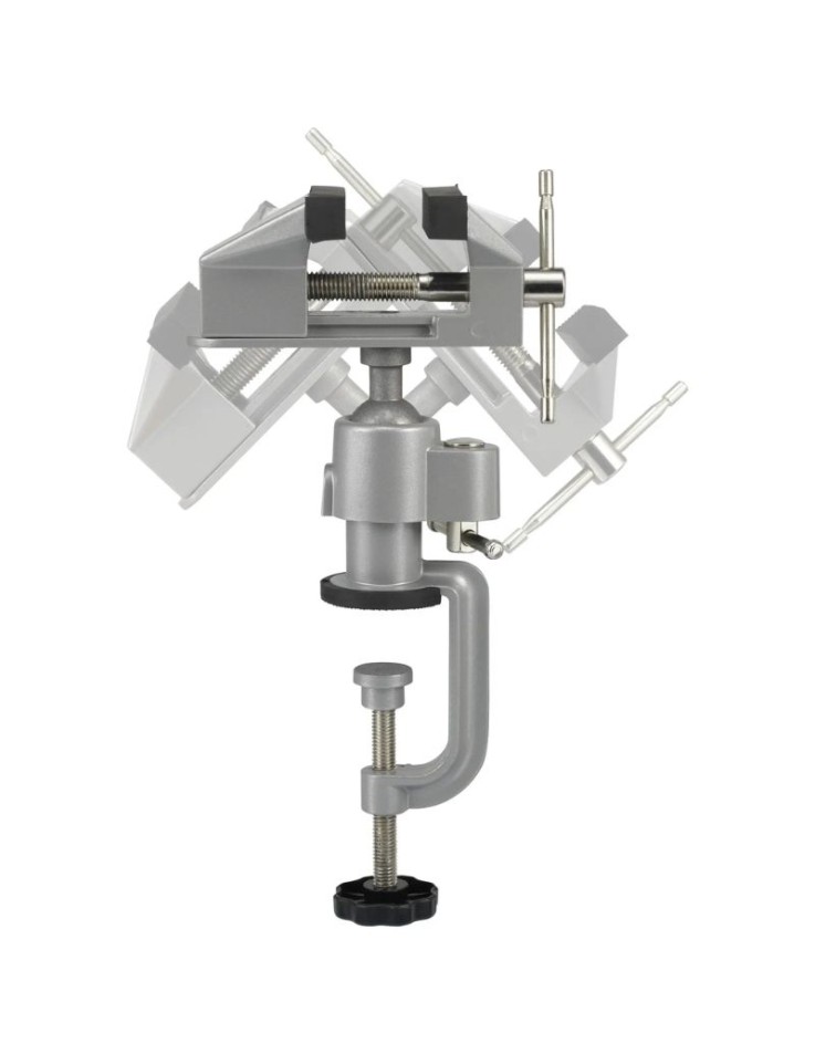 Toolcraft vice with the head tilted in different positions