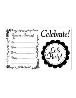 Σφραγίδα Stamperia Celebrate 7x11cm με σχέδια You're Invited, Celebrate! και Let's Party!