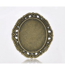 Metallic Oval Frame 53x44x9mm 1piece