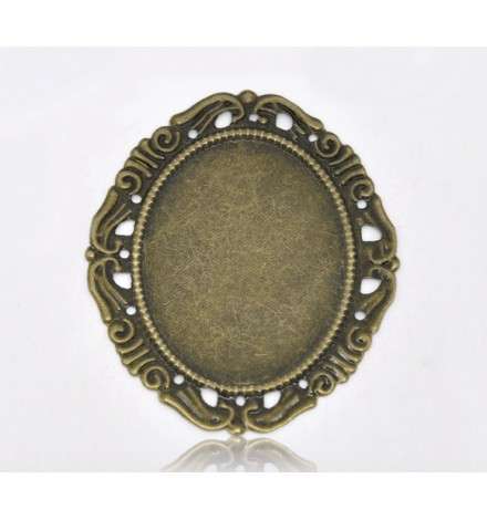 Metallic Oval Frame 53x44x9mm 1piece